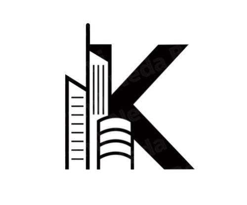 لوگو املاک لوگو ساختمان حرف K.مونوگرام K املاک